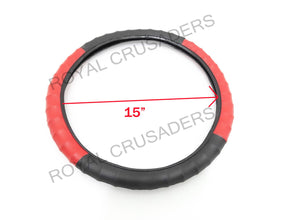 NEW WILLYS JEEP RUBBER STEERING WHEEL COVER RED & BLACK COLOR 15
